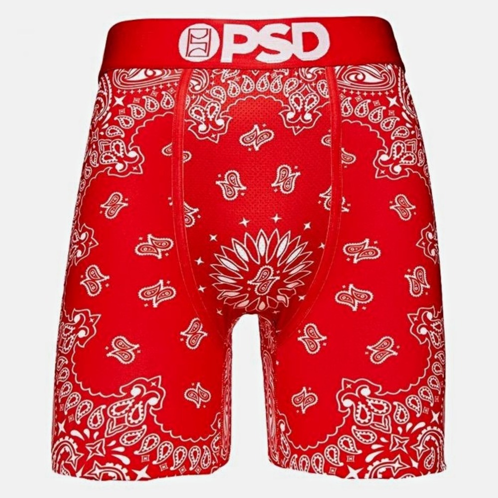 PSD Mens Red Bandana Paisley Boxer Briefs Medium (32-34) Underwear NWT